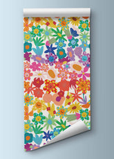 Papel de Parede Infantil - Arco-íris Floral